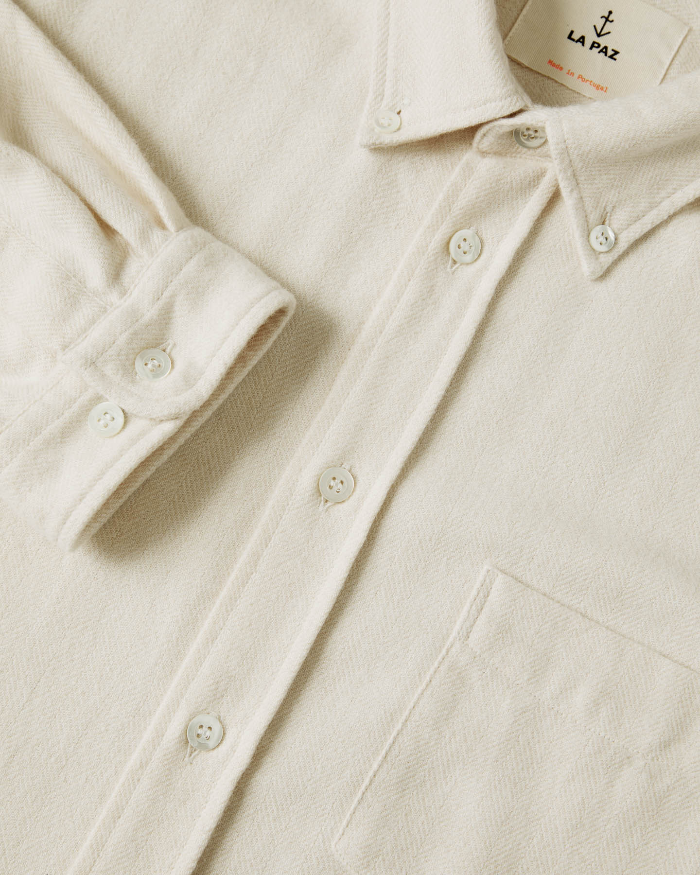 Branco Ecru Herringbone