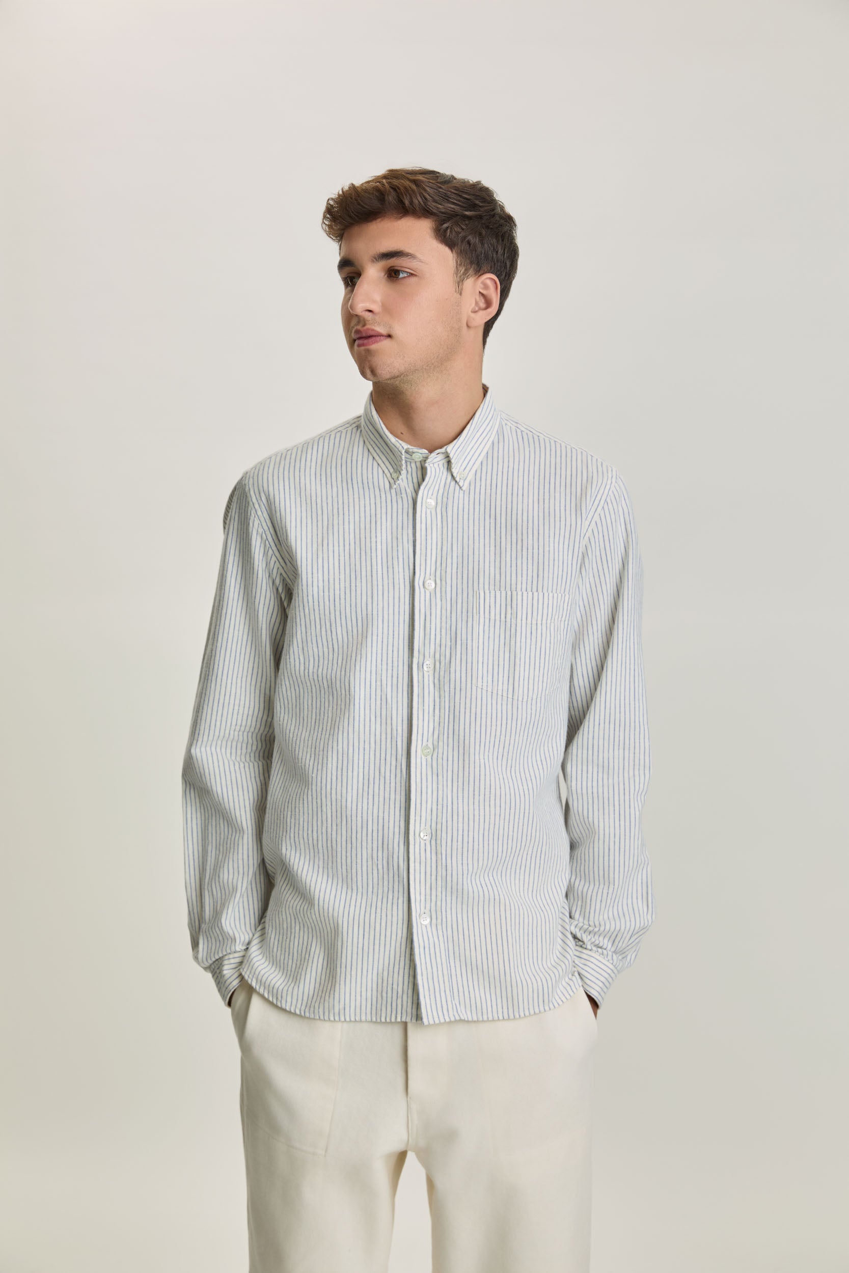 Branco Yves Blue Stripes