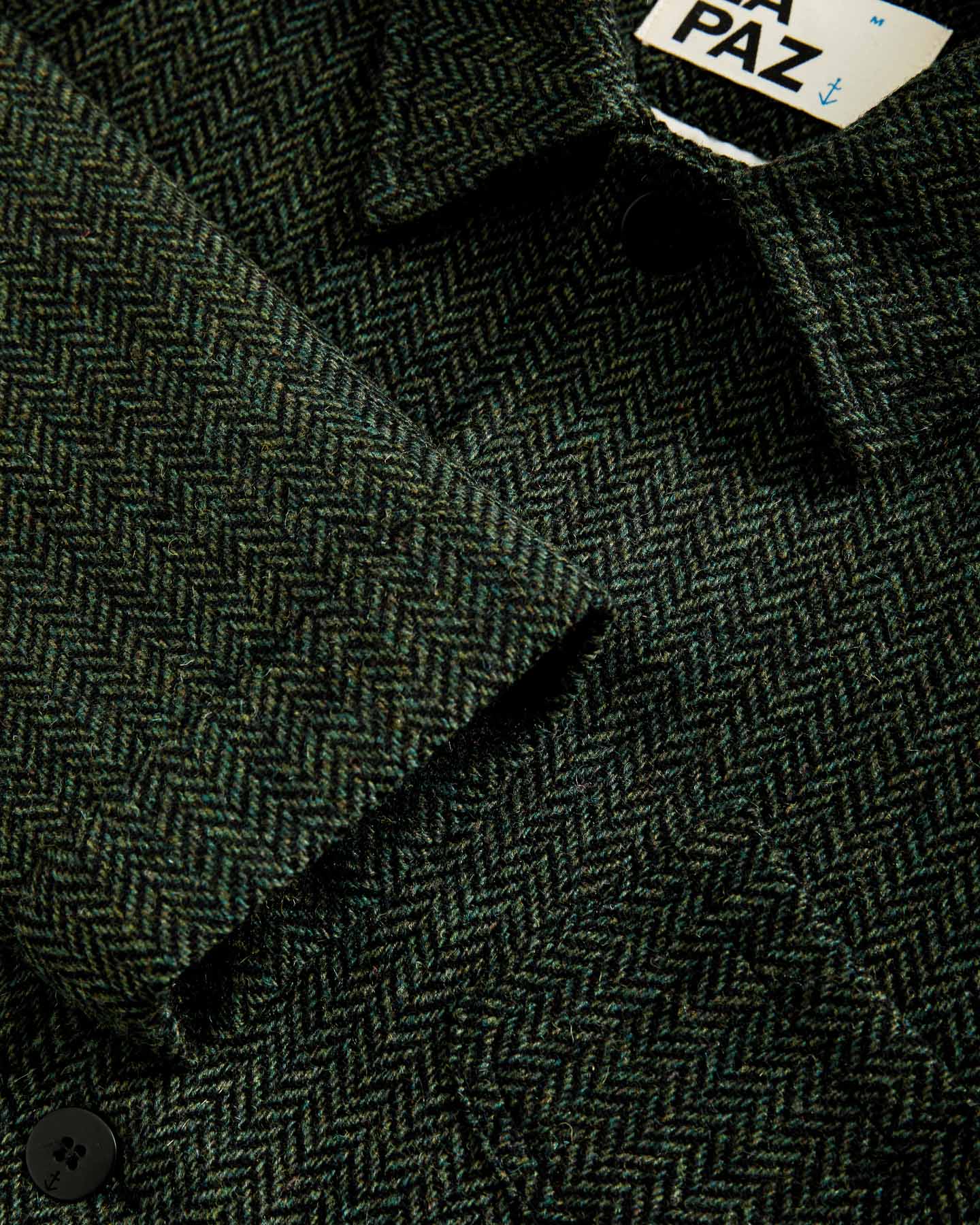 Mantero Black/Green Herringbone