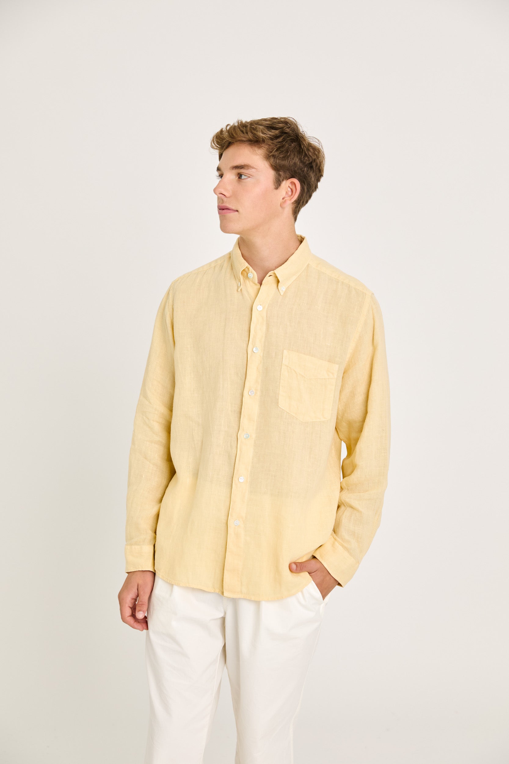 Bastos Pale Yellow Linen