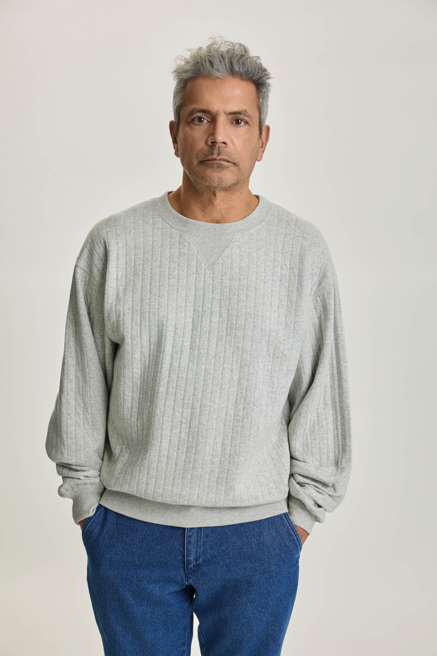 Xavier Ribbed Grey Mesc