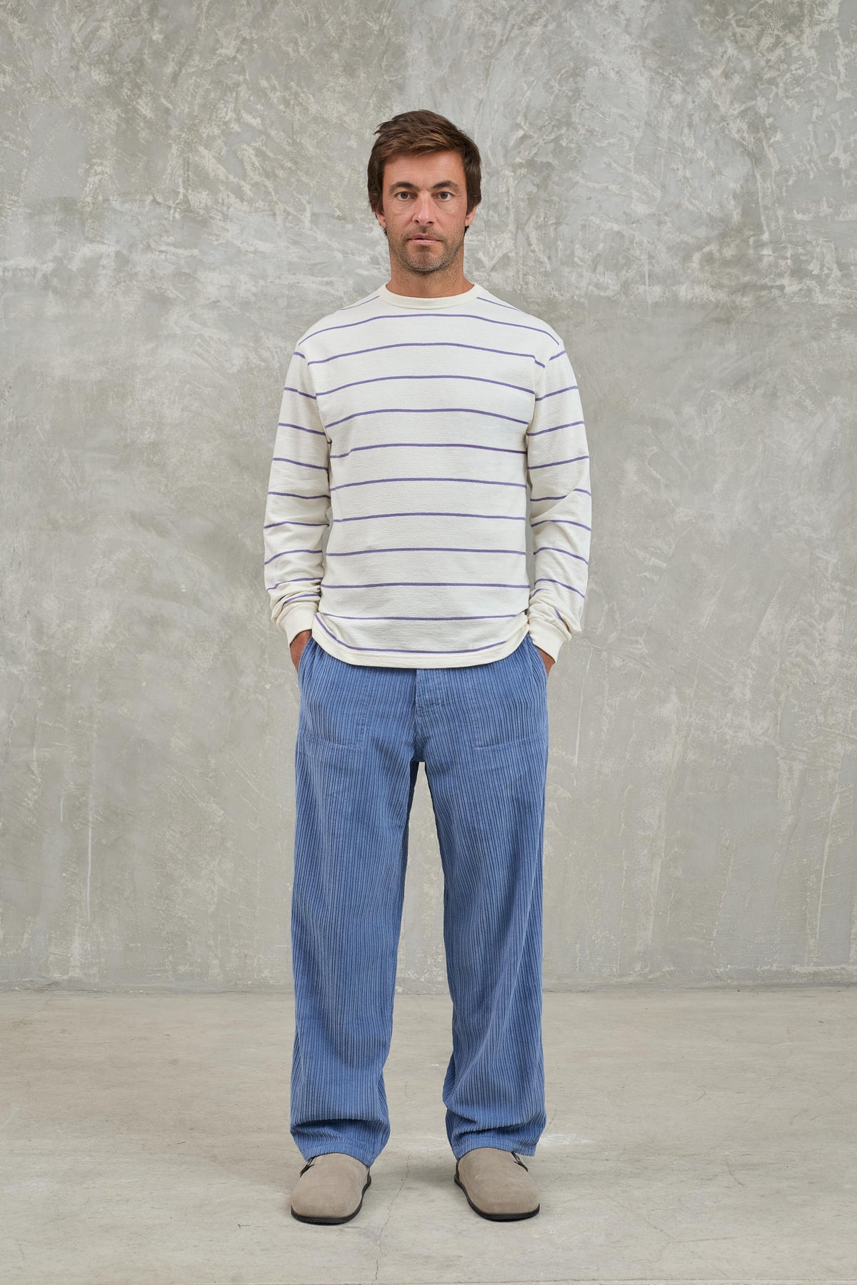 Feijó Ecru / Grape Stripes