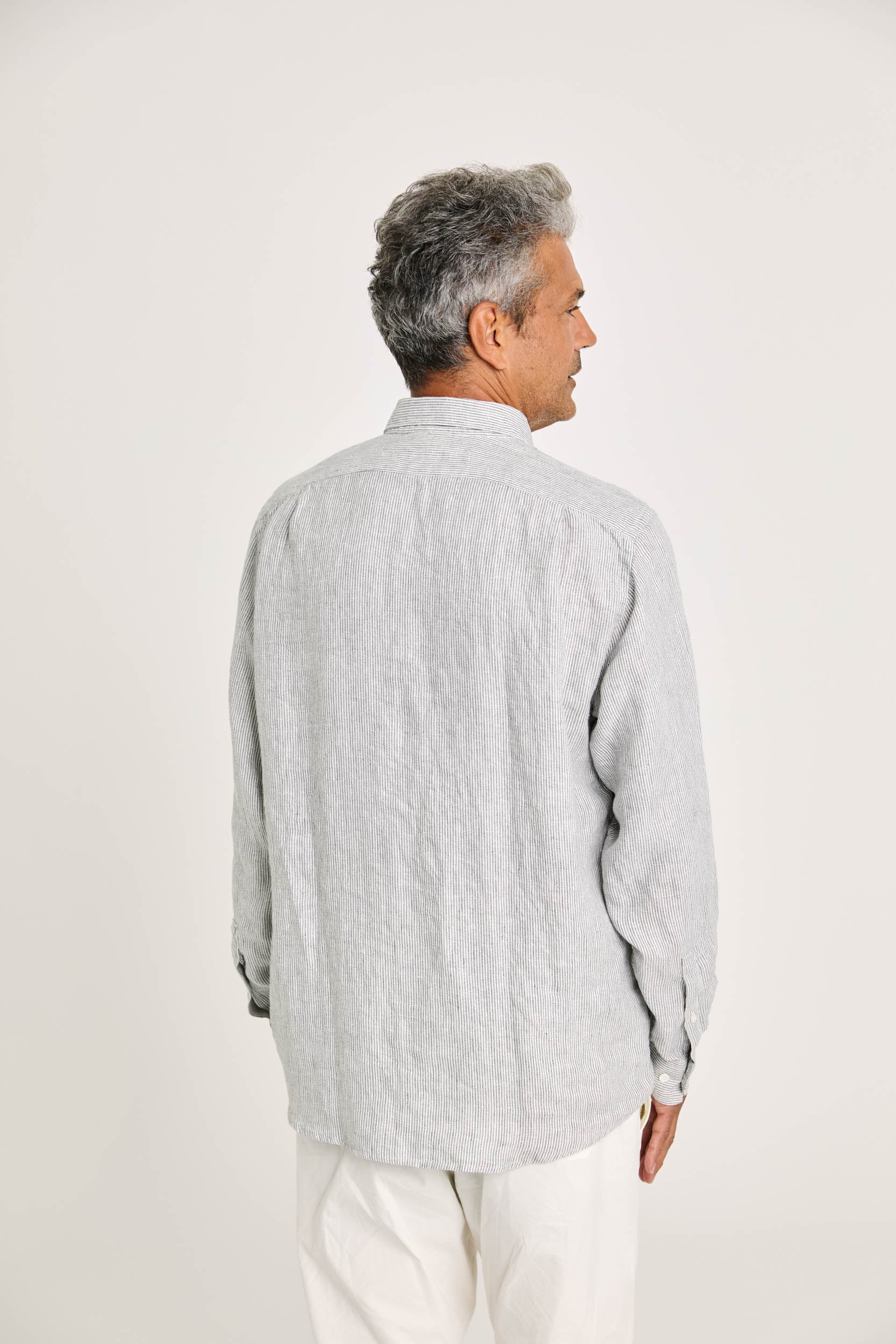 Bastos Smoked Pearl Linen Stripes